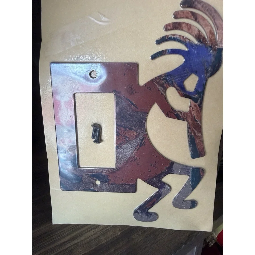 Kokopelli Single Light Switch Cover Plate Lazart Series New Reversible
